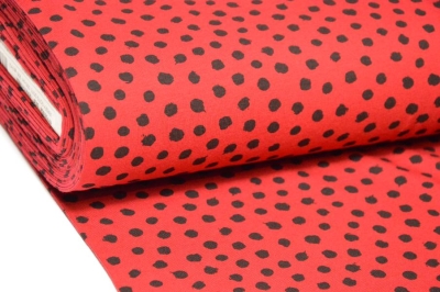 Jersey GOTS Dots Punkte dunkelrot